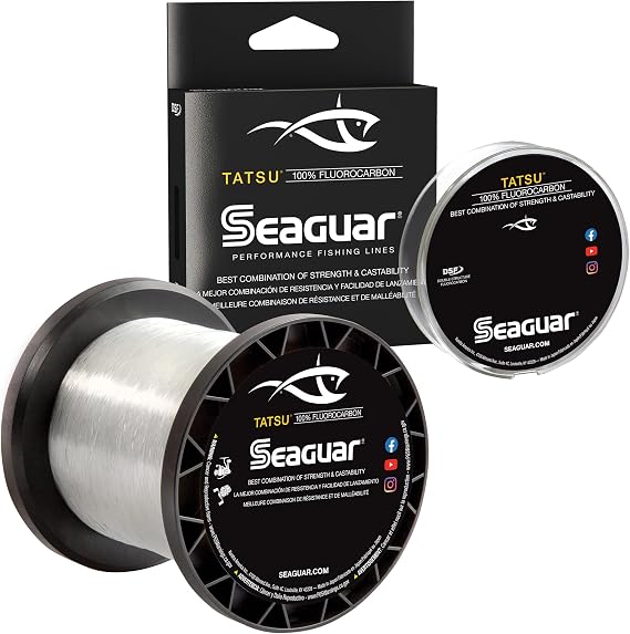 Seaguar Tatsu Fishing Line for Casting, Live Bait, 100% Fluorocarbon, Clear, Multiple Sizes