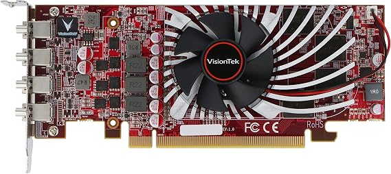 VisionTek AMD Radeon RX 550 Graphic Card 2 GB GDDR5 Small Form Factor  Height - 901466 | 4 Monitor Support, Low Profile SFF, Full Height Bracket Included, Single Slot, 50W Bus Powered, Multi-Display Productivity