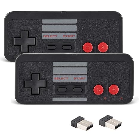 KIWITATA Wireless USB Controller for Retro PC Games, 2 Pack 2.4G Rechargeable Wireless N-e s Remote Gamepad Emulated Controller for Windows XP 7 8 11 & MAC & Retropie