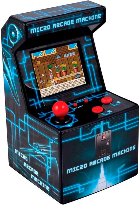 ITAL Mini Arcade Machine / Portable Mini Console with Retro Design and 250 Games / 16 Bits / Perfect As A Geek Gift for Children and Adults (Blue)