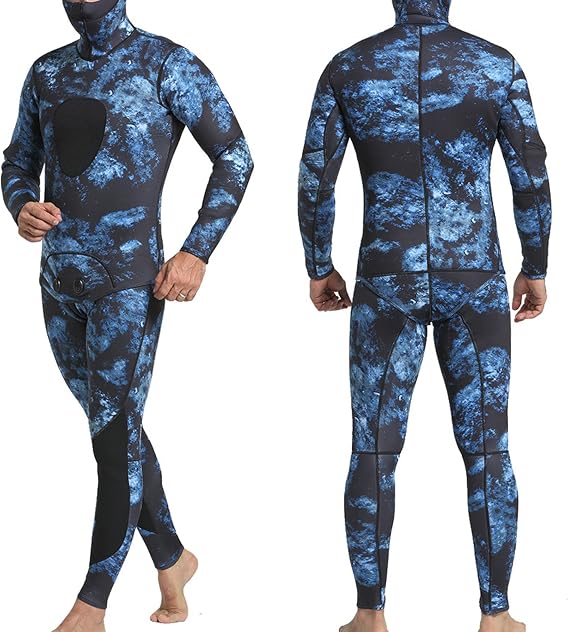 Wetsuits Men 1.5mm Neoprene 2-Pieces Hooded Long Sleeve Scuba Diving Suit Full Body Keep Warm Snorkeling Suits