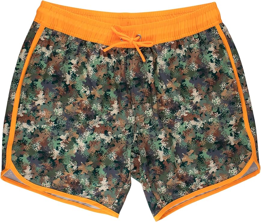 RUGGEDBUTTS Men's Stretch Dolphin Hem Swim Trunks - UPF50+ Swim Trunks | Beachwear, Poolside Wear, Water Sports, Resort Travel, Adult Male Fit