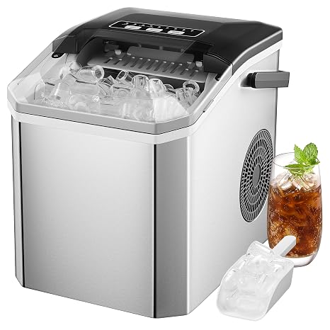 Ice Maker Countertop, Portable Ice Machine with Carry Handle