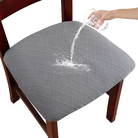 Waterproof Dining Room Chair Covers Set of 4,Light Gray,Small