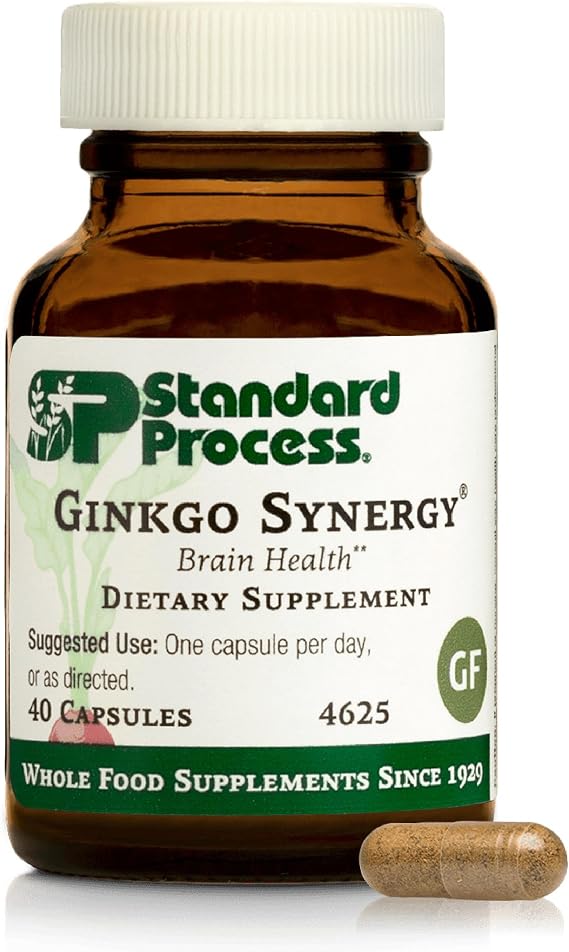 Standard Process Ginkgo Synergy, Brain Health & Antioxidant, 40 Capsules