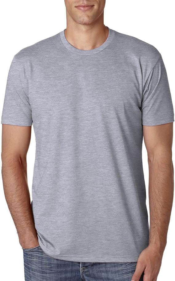 Next Level Apparel Men's CVC Crewneck Jersey T-Shirt, Dark Hthr Gray, X-Large