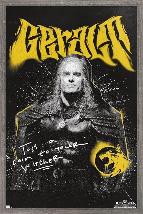 Trends International Netflix The Witcher: Season 3 - Geralt Wall Poster, 14.725" x 22.375", Barnwood Framed Version