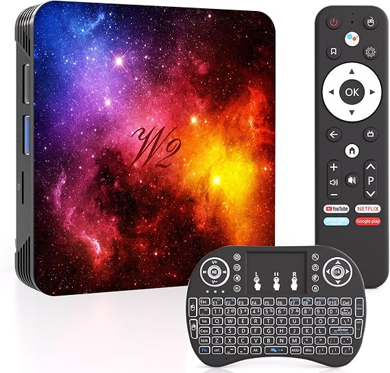 Android TV Box 14, 4GB RAM 128GB ROM Mali-G31, WiFi 6, Bluetooth 5.0, 8K UHD 3D, Ports USB and HDMI, Android TV Box 14 Avec Mini Clavier
