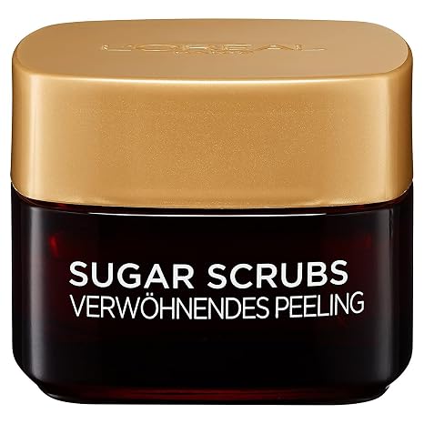 L'Oréal Paris Peeling für Gesicht und Lippen Mit Zucker und Kakao-Butter Sugar Scrubs Verwöhnendes Peeling 1 x 50 ml