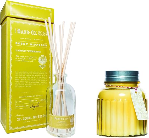 Apothecary Jar Candle 20oz & 8oz Diffuser Kit - Lemon Verbena Bundle