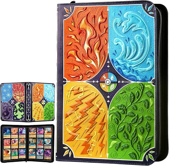 Trading Card Binder 9 Pockets-Holds 360 Cards Double Sided Pocket Collection Binder with Zipper,suitable MTG/TCG/Game Card/collectible Trading Card Albums Gifts for Boys and Girls