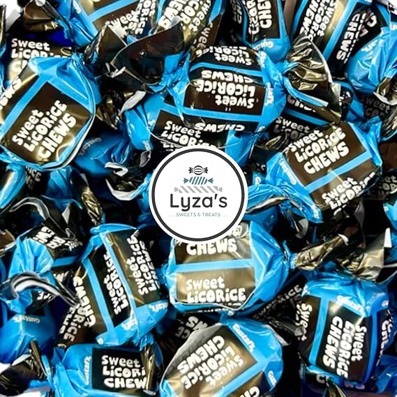 Licorice Toffees 5 LB - Lightly Salted Black Licorice Chews - Individually Wrapped Pieces - One Bulk Bag