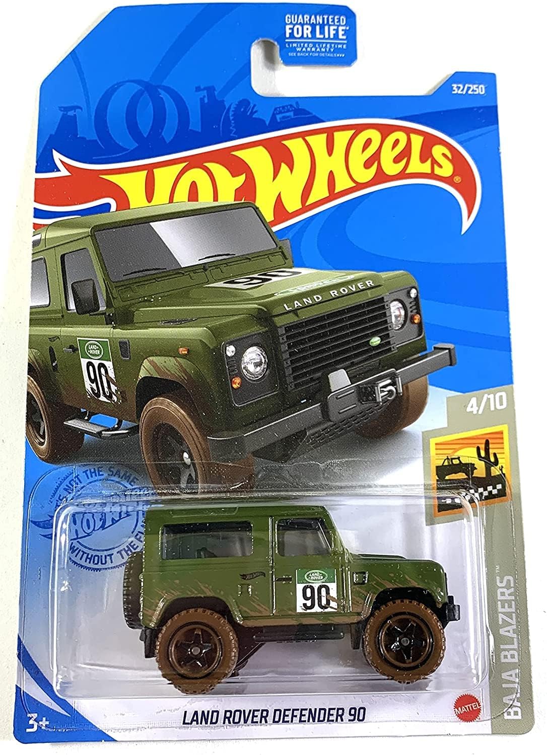 Hot Wheels, Land Rover Defender 90 Green, Baja Blazers 410, 32250