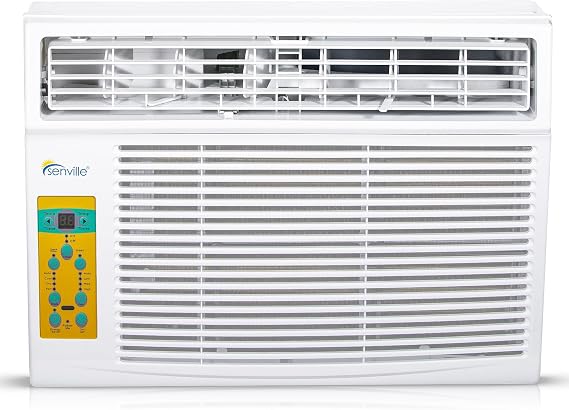 Senville Window Air Conditioner, Cools Up to 250 Sq Ft, 6000 BTU