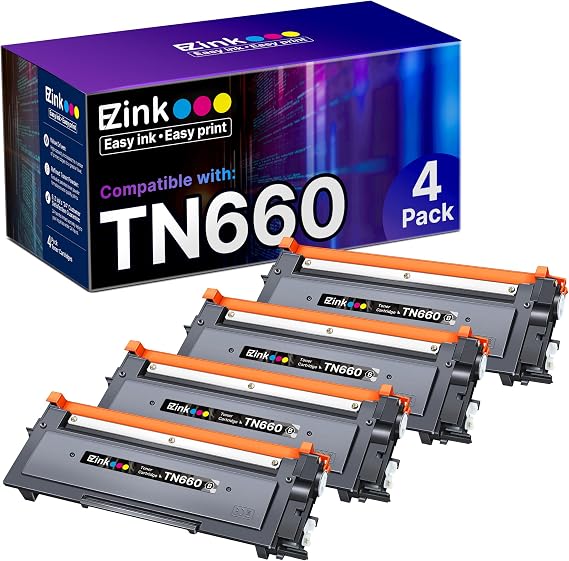 E-Z Ink TN660 Toner Cartridge Compatible for Brother TN660 TN630,4 Black