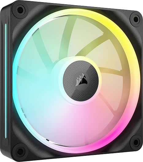 CORSAIR iCUE Link LX120 RGB 120mm PWM Fan Single Pack Dual Light Loops Requires iCUE Link System Hub (Sold Separately) CORSAIR AirGuide Technology Black