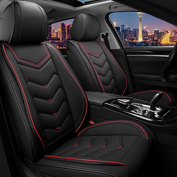CTDS Car Seat Covers for Nissan Altima 2001-2026, Stylish Sport Seat Cover, Premium Nappa Leather Car Seat Cover. Automobile Seat Covers Sets.(Standard 2 Seats/Black)