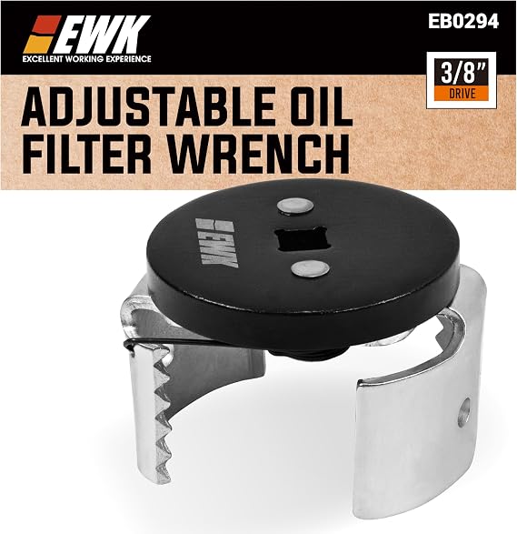 EWK 3/8" Dr. Adjustable Oil Filter Wrench for 2.5" to 3.25" Spin-On Filters