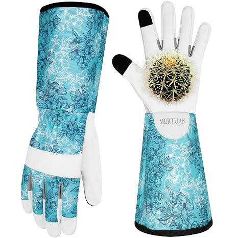 Leather Long Gardening Gloves Women Thorn Resistant Touchscreen Design Garden Gloves Yard Work Gloves For Women