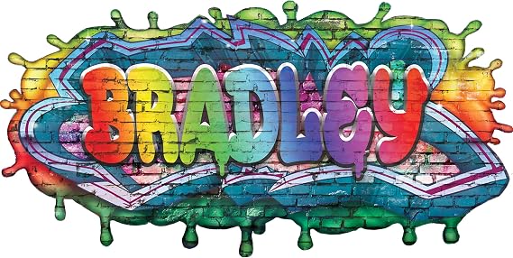 Custom 3D Graffiti Name Wall Decal, Personalized Vinyl Art Decor, Removable Game Room Sticker, Peel and Stick Wall Mural (Medium)