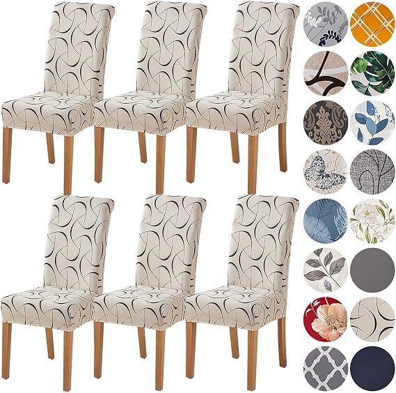 HZDHCLH Chair Covers Slipcovers 4/6 PCs Stretch Removable Washable Short Dining Chair Protector Cover Seat for Hotel,Dining Room,Ceremony (Arbitrarily,6 PCS) | Short Dining Chair Protector Cover Seat for Hotel,Dining Room,Ceremony (Arbitrarily,6 PCS)
