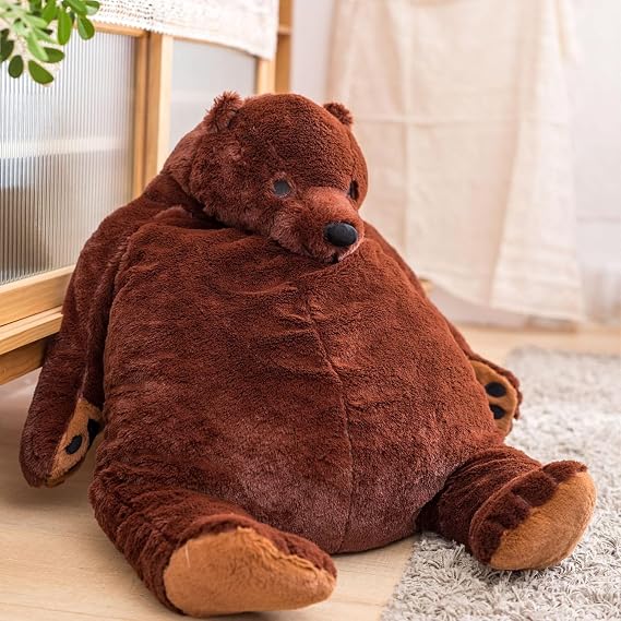 Djungelskog Giant Plush Teddy Bear, Soft big Bear, Dark Brown, 31.5 inch