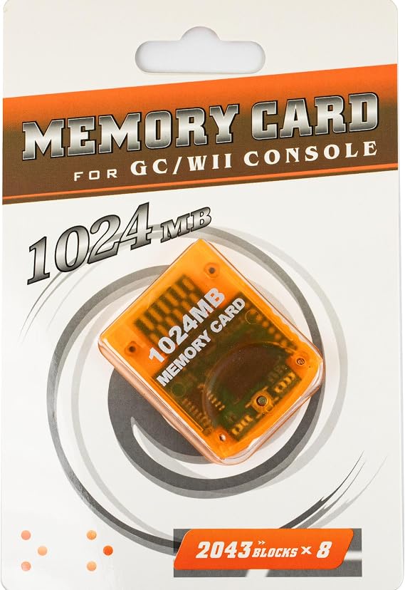 whiteeeen 1024MB 1G Game Memory Card 16344 Blocks High Speed for Gamecube and Wii Console