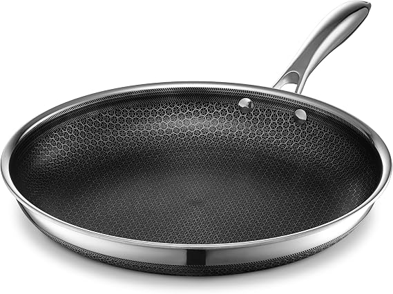 HexClad 12" Hybrid Nonstick Frying Pan, Dishwasher & Induction Safe
