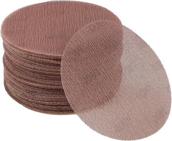 50 Pcs 6 Inch Abranet Sanding Mesh Anti-Clog Hook Loop Dust Free Net Sandpaper 800 Grit Brown Aluminum Oxide