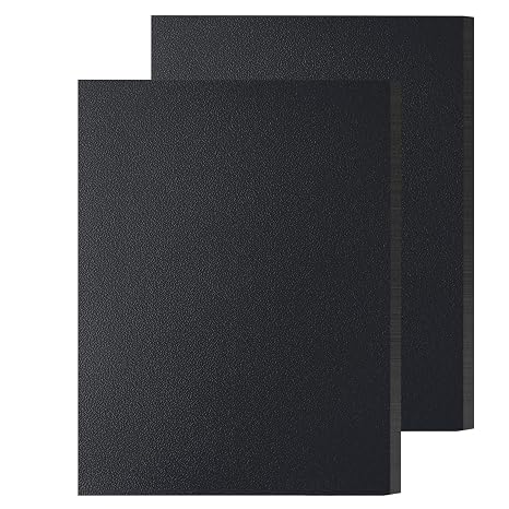ABS Plastic Sheet 1/4 Inch Thick 18" x 24" (2-Pack),Black Rigid Moldable Panel with Different Surfaces (Textured Front & Smooth Back) for Structural Parts, Amp Mounting, and DIY Home Decor, etc.