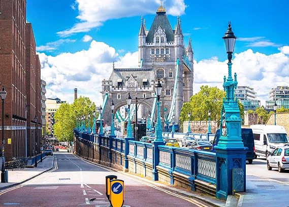 HUADADA 1000 Piece Puzzles for Adults - London Street Scene, UK-1000 Piece Jigsaw Puzzles for Adults 1000 Piece Unique Shape Best Gift for Adults(27.6"x 19.7")
