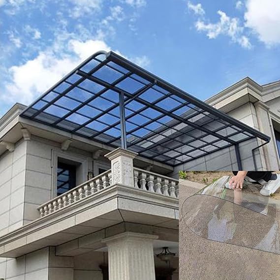 1.5mm Thick Polycarbonate Roofing Sheet Outdoor Clear, Transparent Insulation Polycarbonate Sheet, UV Resistant Clear Roofing Panels, Replacement Shed Panel(1mx9m/3.3x29.5ft)