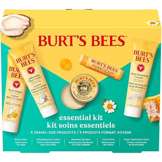 Burt's Bees Essentials Kit Gift Set, 5 Travel Size Products