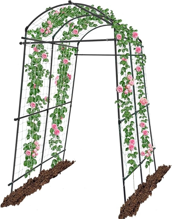 7FT Garden Arch for Climbing Plants Outdoor, Kalolary Large Garden Tunnel