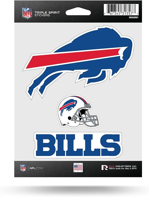 Rico Industries NFL Football Triple Spirit Stickers Triple Sticker Sheet
