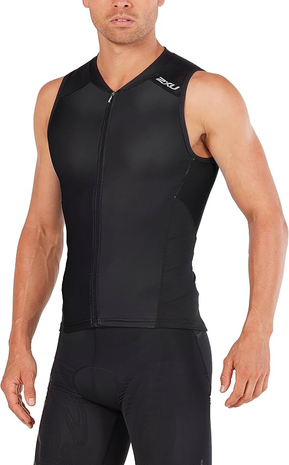 2XU Men's Multisport Tri Singlet (Black, Small)
