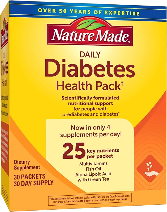 Nature Made Diabetes Health Pack, Daily Dietary Supplements, 30 Packets