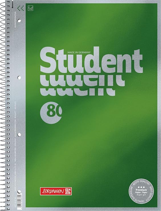 BRUNNEN 1067140 Notebook/Notepad student Premium Set Treated Cover with Metallic Effect A4 unlined/blank 80 Sheets 90 g/m2