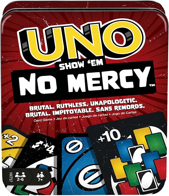 Mattel Games UNO Show 'em No Mercy Card Game in Storage Tin Age 7+