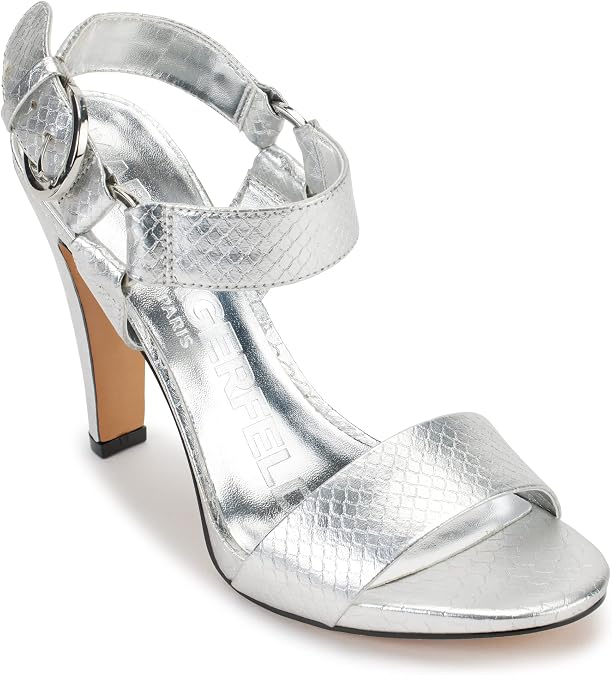 KARL LAGERFELD Women's Leather Cieone Heeled Open-Toe Sandal