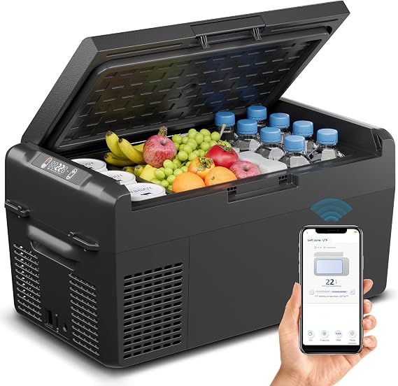 Feelfunn 12V Refrigerator 21QT Portable Freezer Electric Cooler Black