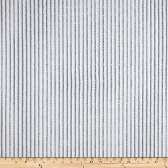 Premier Prints Classic Ticking Stripe Cotton Duck Navy, Fabric by The Yard
