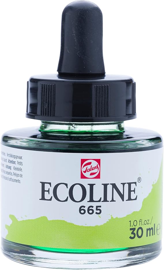 Talens Ecoline Liquid Watercolour Bottle, Spring Green 665, 1 fl oz