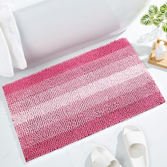 Gibelle Chenille Bathroom Rug Set 2 Piece - Non Slip Small Bath Mat 16x24