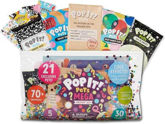 Buffalo Games Pop It Pets - Season 2 - The MEGA Pack - The Ultimate Sensory Fidget Toy - Popping Bubbles and Adorable Characters - Collector map with Cards and Stickers from Buffalo Games