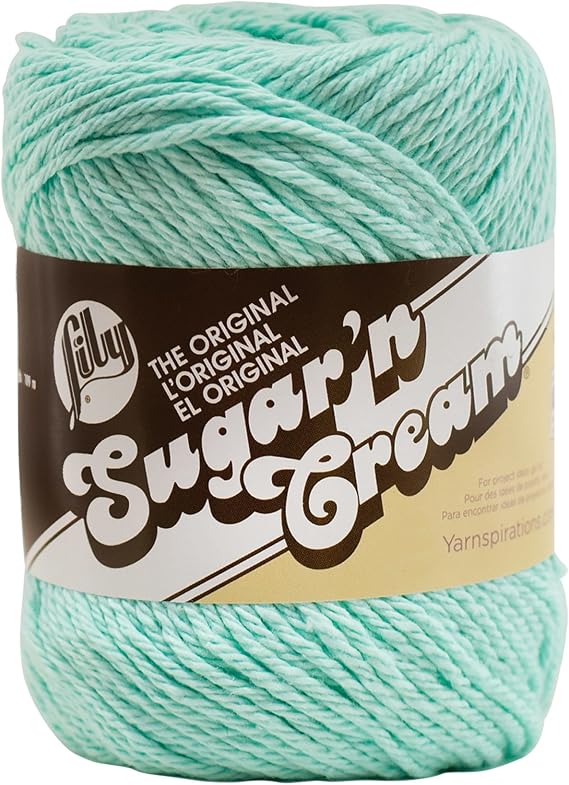Lily Sugar 'N Cream The Original Solid Yarn, 2.5oz, Medium 4 Gauge, 100% Cotton - Aqua Solid - Machine Wash & Dry