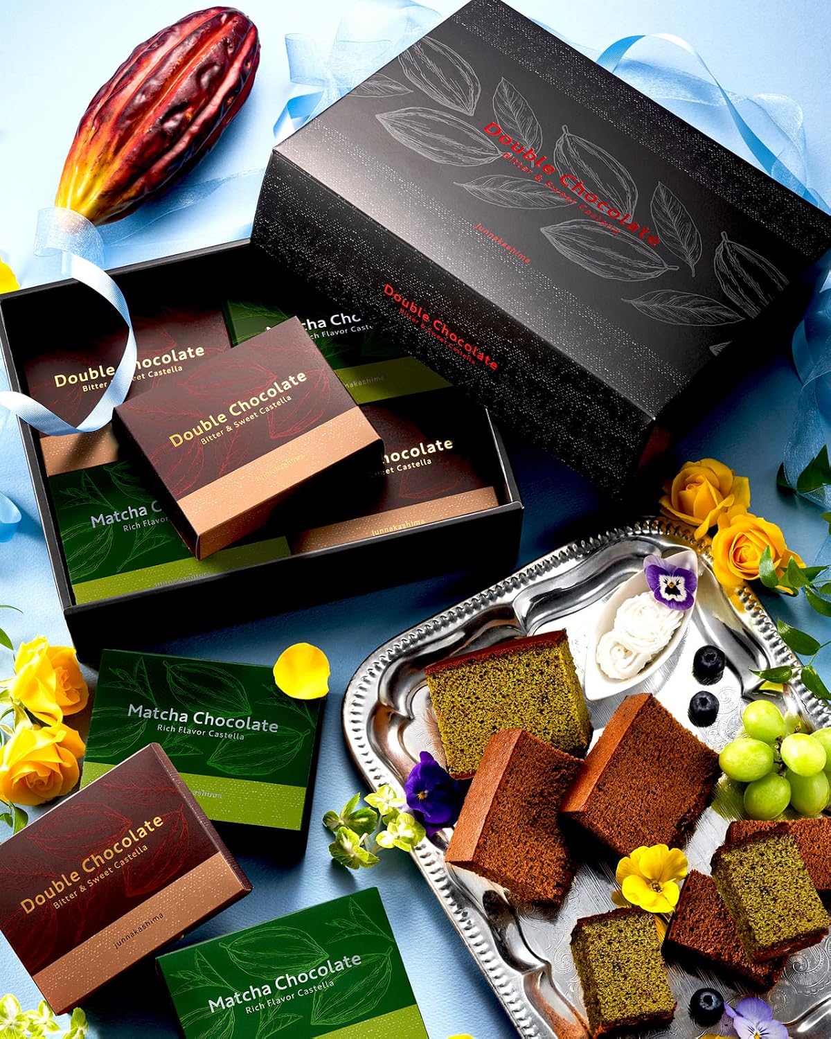 Nagasaki Shinsendo WDXC White Day Return Japanese Sweets, Candy, Chocolate, Matcha, Castella, Individually Packaged, 8 Pieces, Chocolate Latta, With Carry Bag