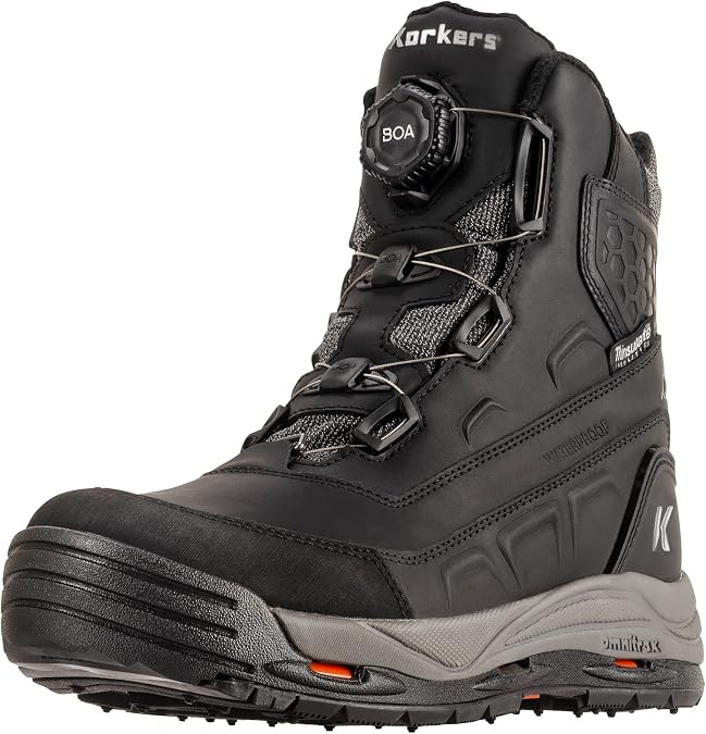 Korkers Men's Snowmaggedon Winter Boots - Insulated and Waterproof - Includes Interchangeable SnowTrac Lug Sole
