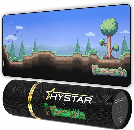 Terraria Extended Gaming Mouse Pad | 5mm Thick, Waterproof Surface, Smooth Polyester Fabric, and Natural Rubber Base (Overworld) (XXL)