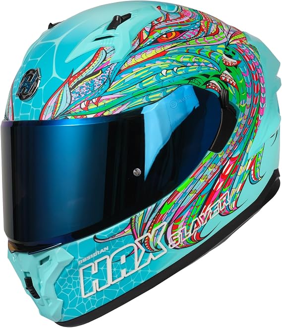 HAX Full Face Dual Visor Adult Motorcycle Helmet DOT Approved